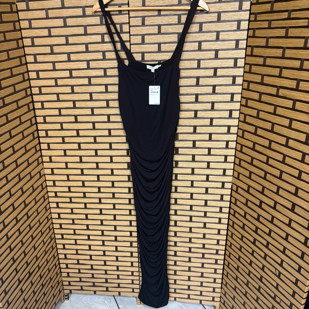 Good American Black Ruched Maxi Dress Size 3 (Size Large) - Picture 2 of 11